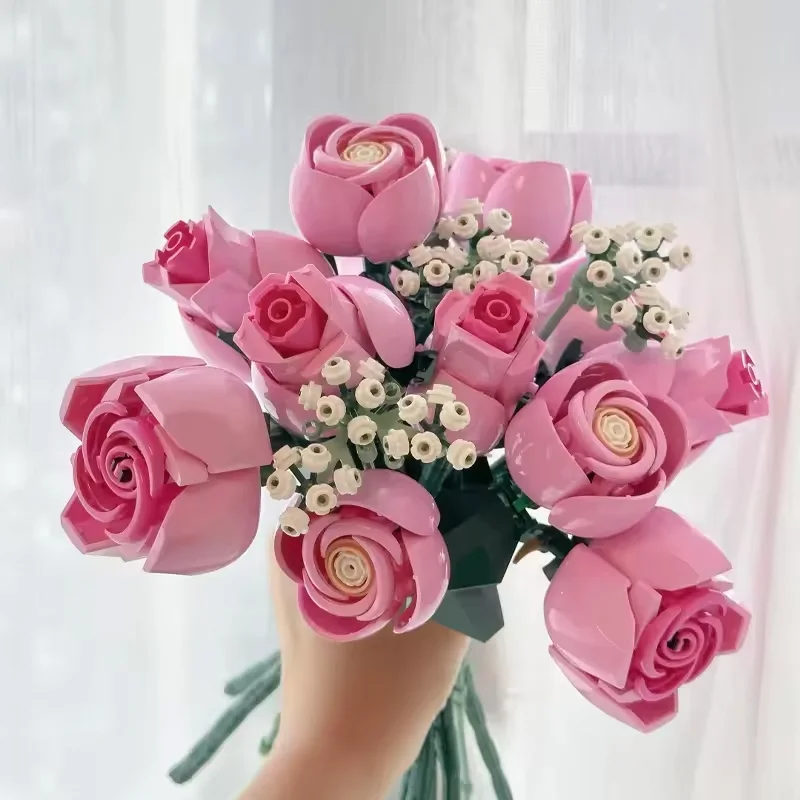 Rose Bouquet Building Blocks Set - 789PCS Artificial Flowers Bricks