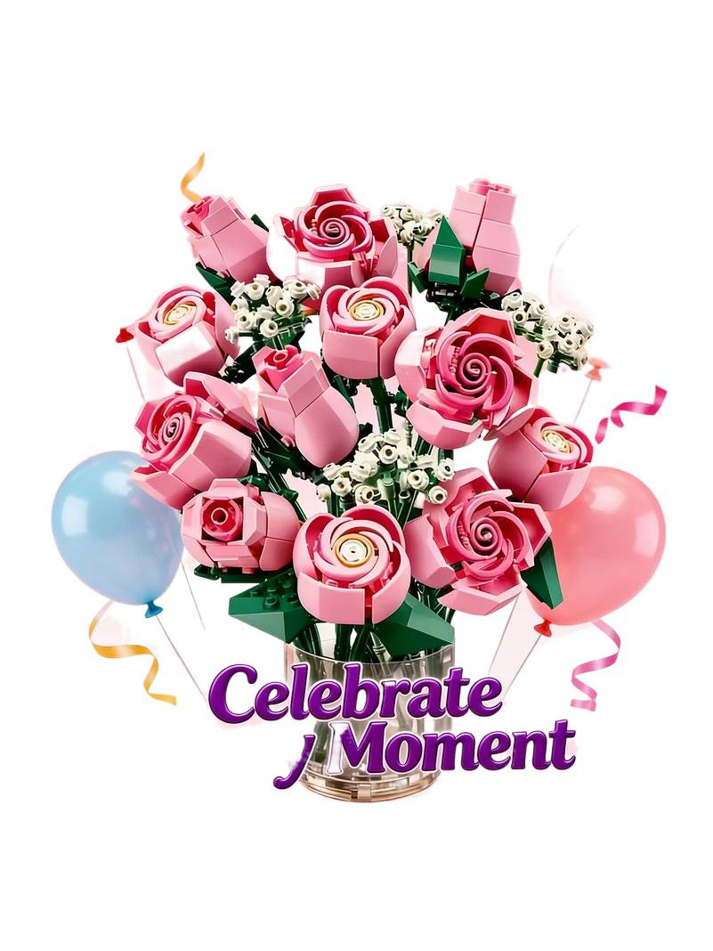 Rose Bouquet Building Blocks Set - 789PCS Artificial Flowers Bricks