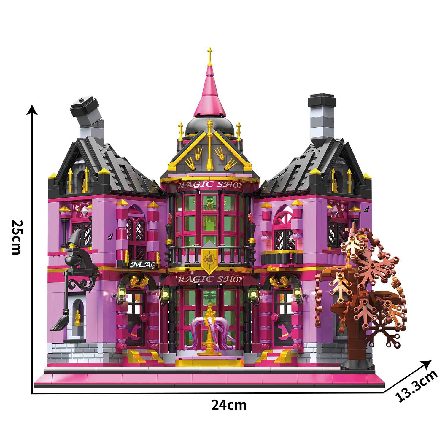 Happy Magic Shop Building Blocks Set, Mini Magical House Bricks Kit Creative Halloween Display Model Collectible Gift for Teen Girls