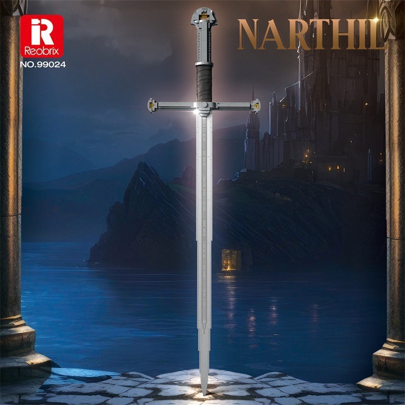 Narthil Sword Building Blocks Set 1:1 Scale Andúril/ Narsil Replica from Lord of The Rings Collectible Display Model for Fans Adults Gift for Movie Enthusiasts