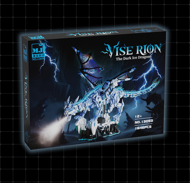 The Dark Ice Dragon Vise Rion - Premium Collectible Mechanical Dragon Building Kit (1646PCS)