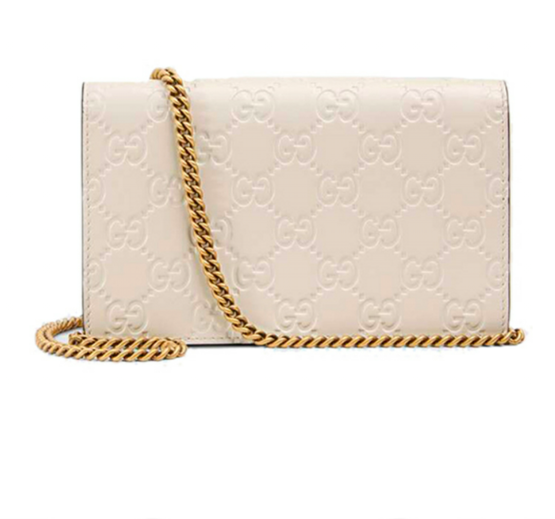 グッチ (GUCCI) シグネチャー チェリー ミニ ショルダーバッグ ホワイト-三越伊勢丹公式 ラグジュアリーアウトレット