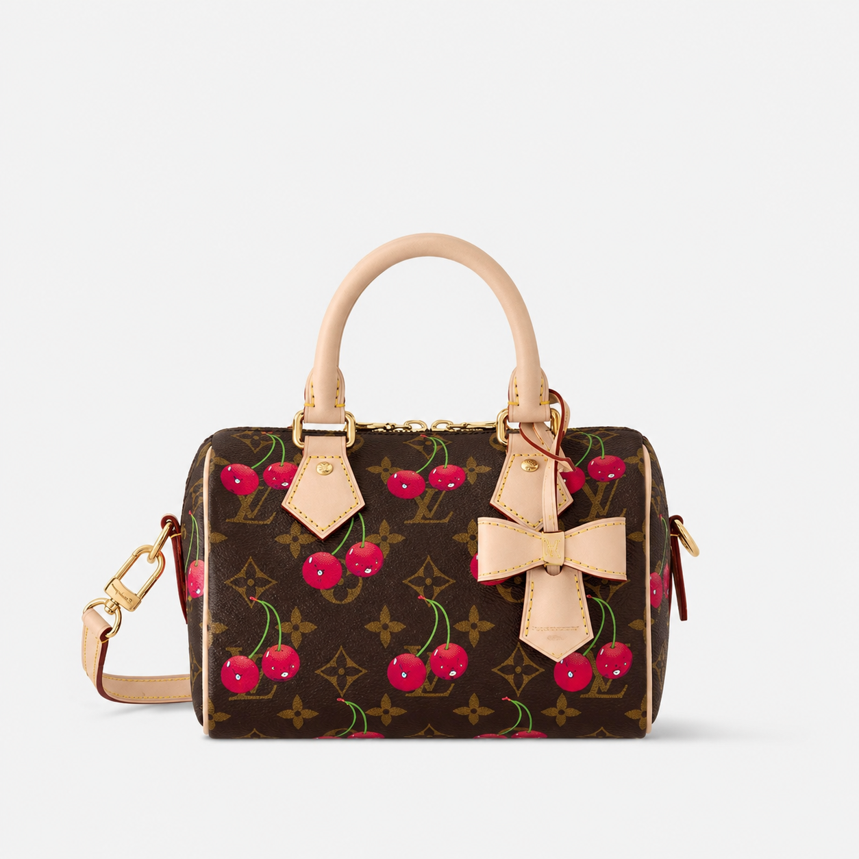 ルイ・ヴィトン × 村上隆 LV × TM スピーディ・バンドリエール 20 チェリー モノグラム バッグ
