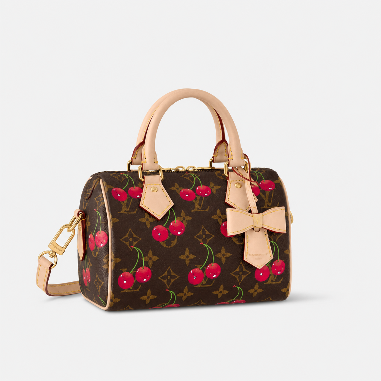 ルイ・ヴィトン × 村上隆 LV × TM スピーディ・バンドリエール 20 チェリー モノグラム バッグ