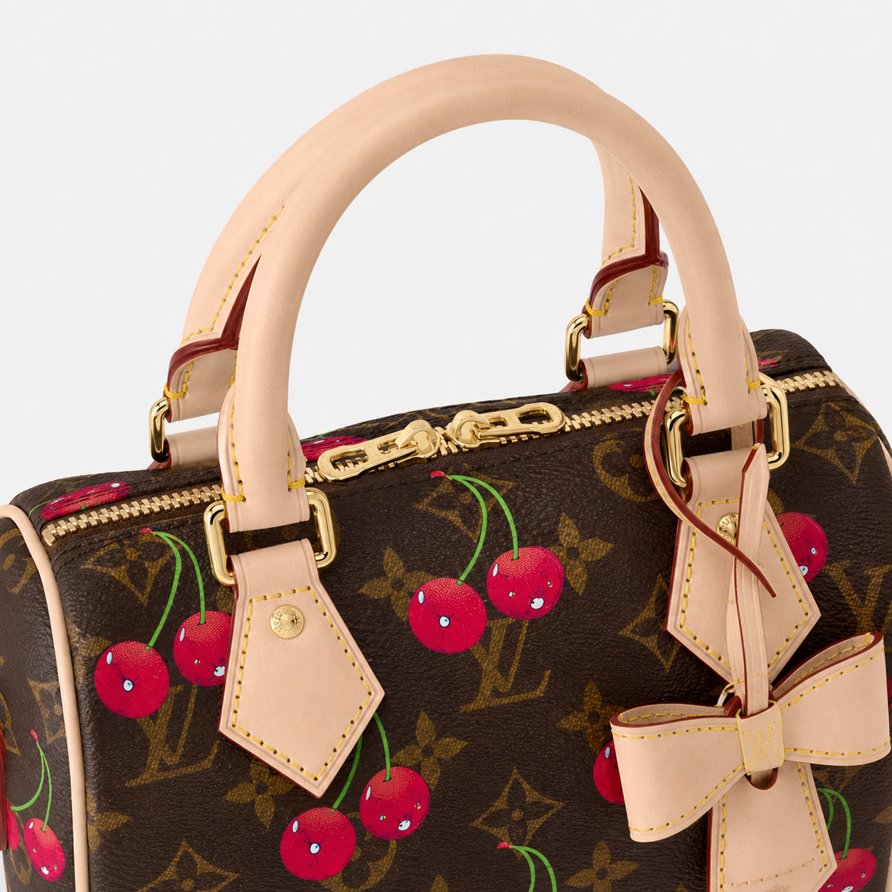 ルイ・ヴィトン × 村上隆 LV × TM スピーディ・バンドリエール 20 チェリー モノグラム バッグ