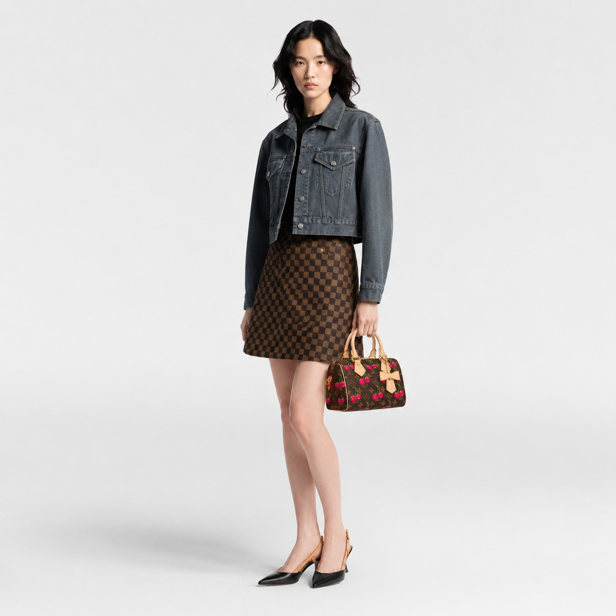 ルイ・ヴィトン × 村上隆 LV × TM スピーディ・バンドリエール 20 チェリー モノグラム バッグ