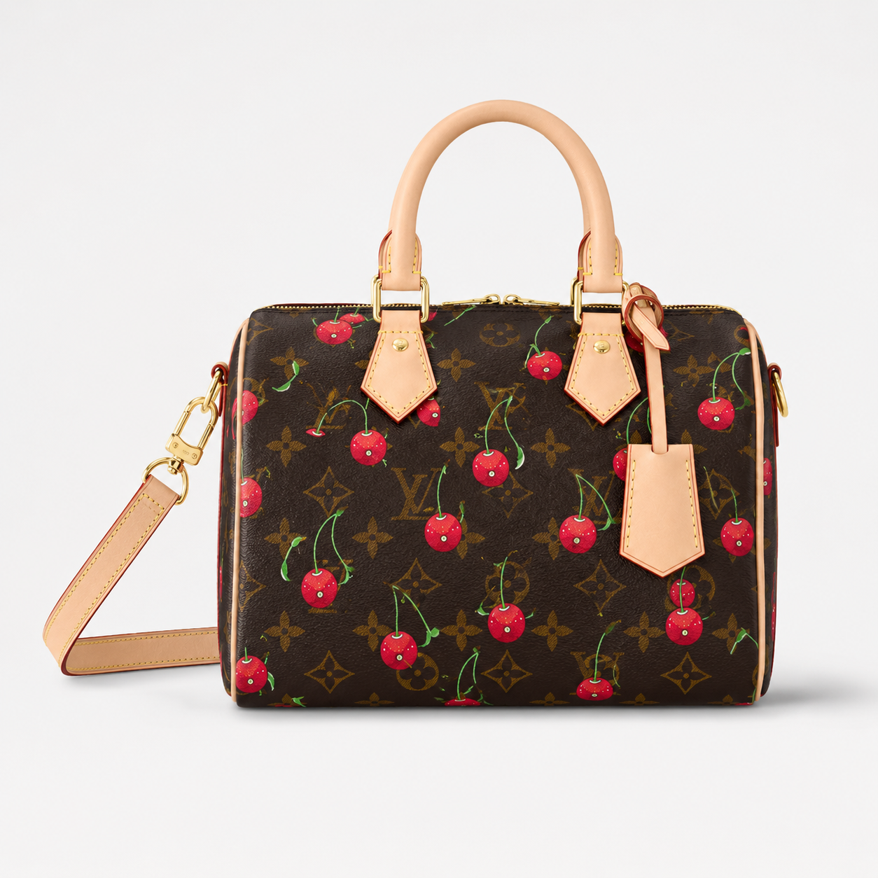 ルイ・ヴィトン × 村上隆 LV × TM スピーディ・バンドリエール 25 チェリー モノグラム バッグ