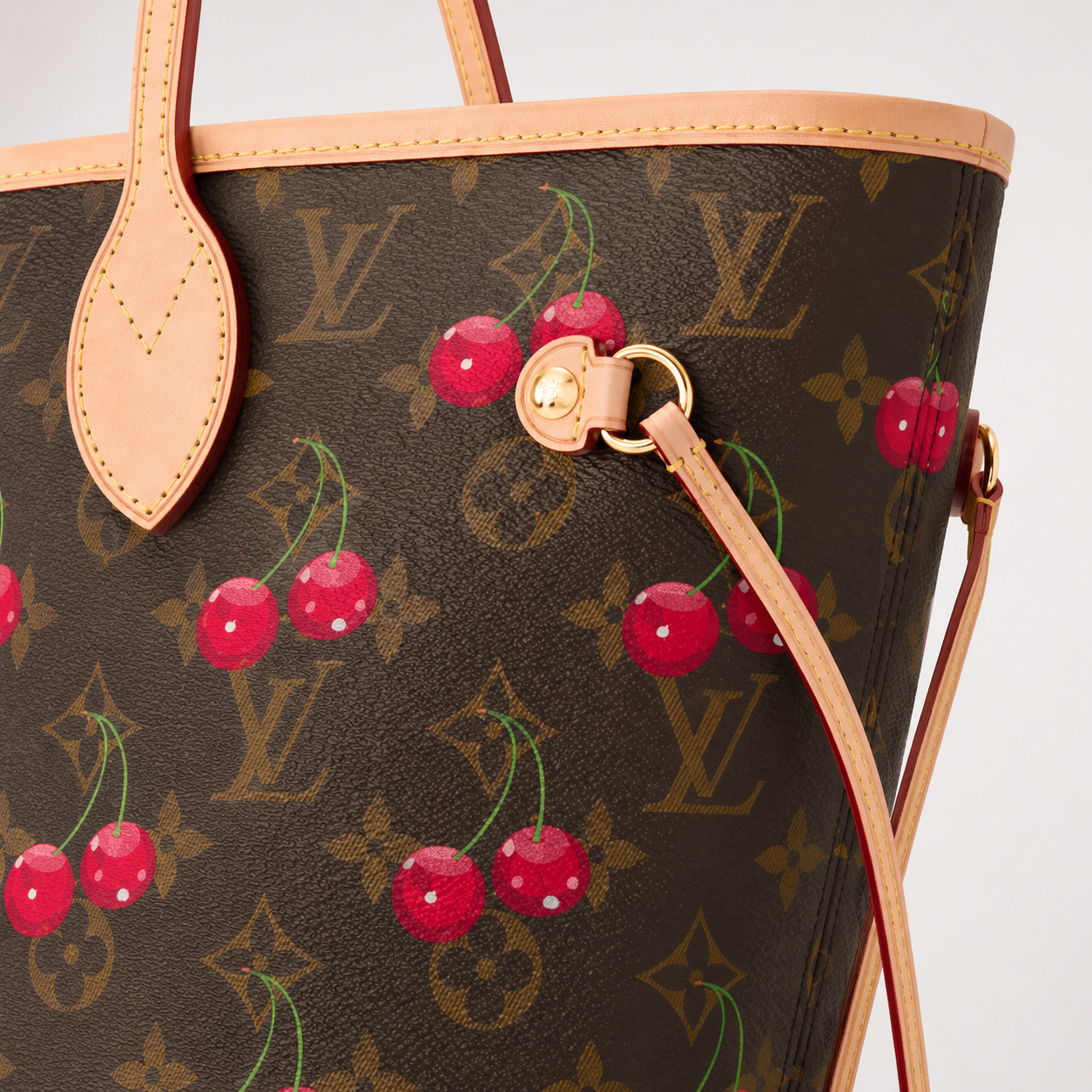 ルイ・ヴィトン × 村上隆 LV × TM ネヴァーフル MM チェリー モノグラム トートバッグ