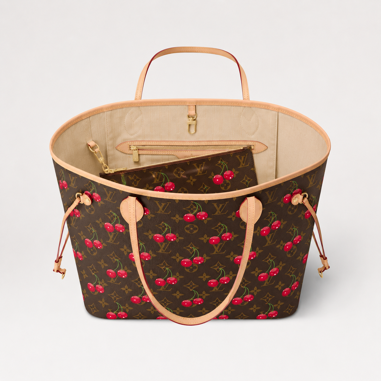 LOUIS VUITTON 村上隆 チェリー トートバッグ モノグラム ルイ・ヴィトン × 村上隆 ネヴァーフル MM｜LV × TM チェリー