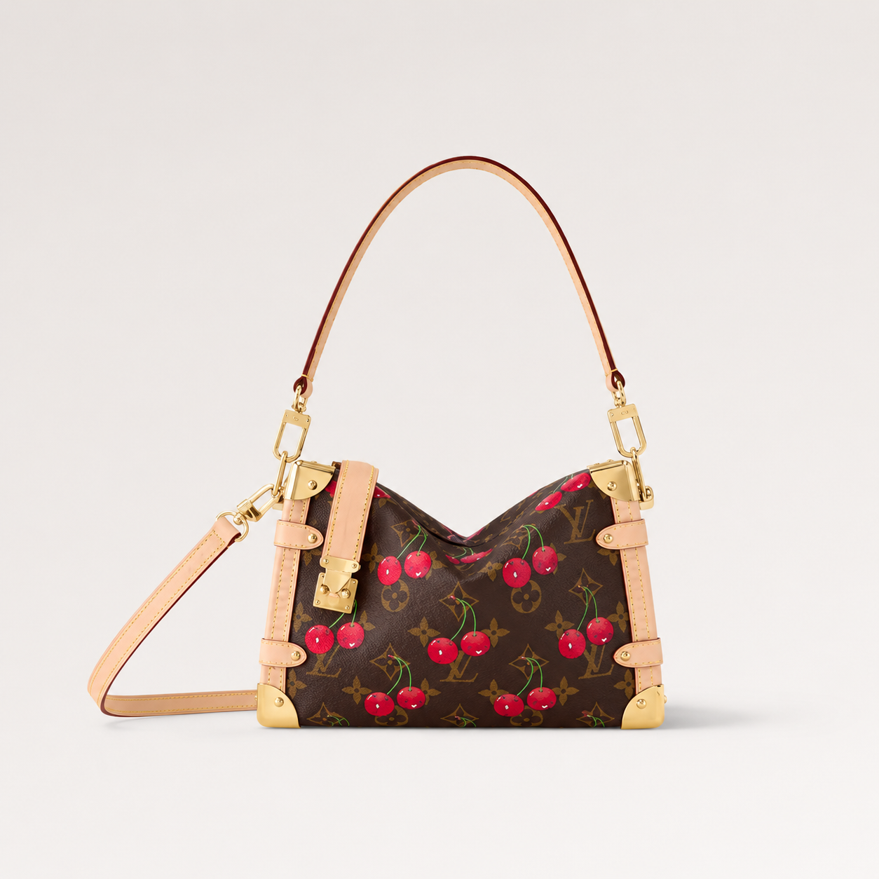 ルイ・ヴィトン × 村上隆 LV × TM オンザゴー・トランク MM チェリー モノグラム マルチカラー バッグ