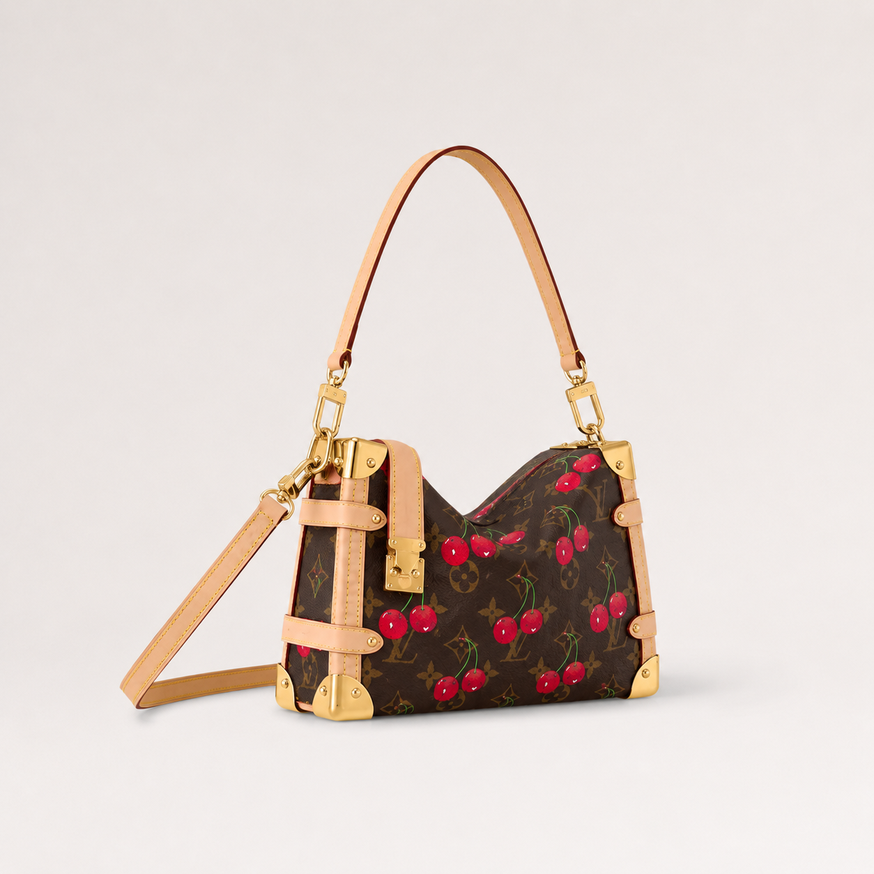 ルイ・ヴィトン × 村上隆 LV × TM オンザゴー・トランク MM チェリー モノグラム マルチカラー バッグ