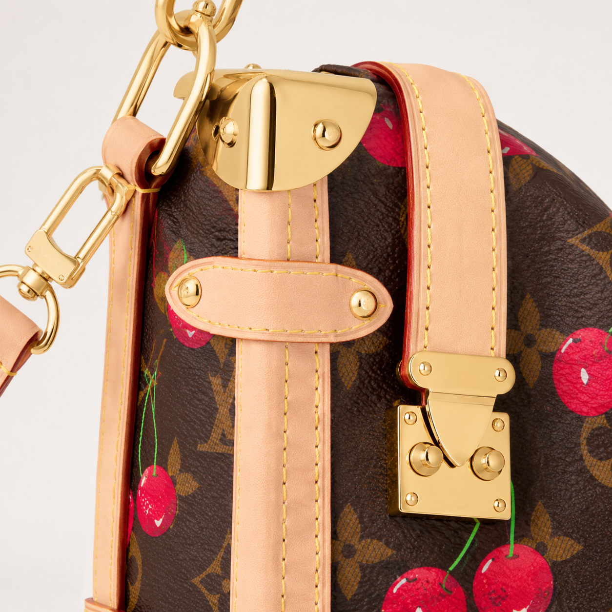 ルイ・ヴィトン × 村上隆 LV × TM オンザゴー・トランク MM チェリー モノグラム マルチカラー バッグ