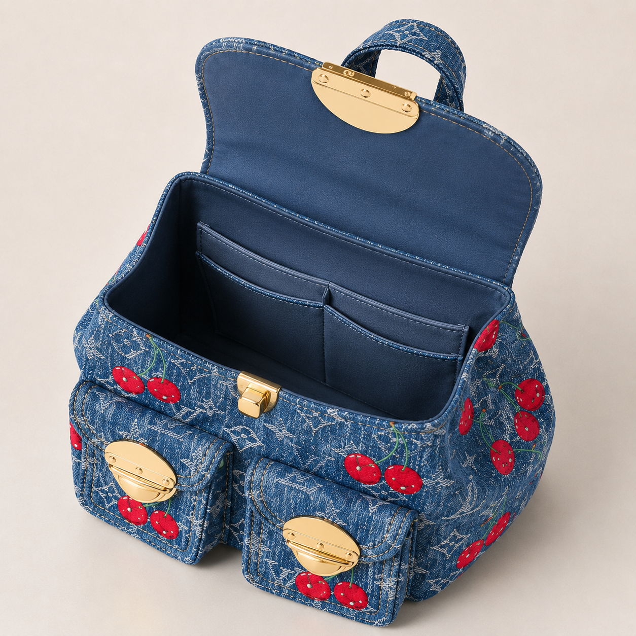 ルイ・ヴィトン × 村上隆 LV × TM ヴェニス NM デニム チェリー ミニリュック
