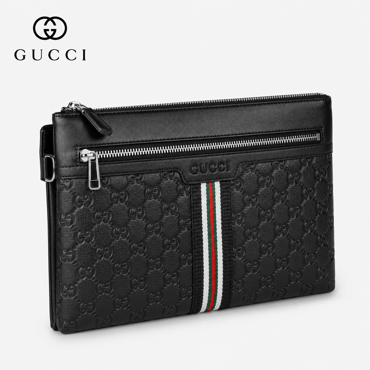 グッチ クラッチバッグ 30×20×3cm GGエンボス ストライプ スリムクラッチ