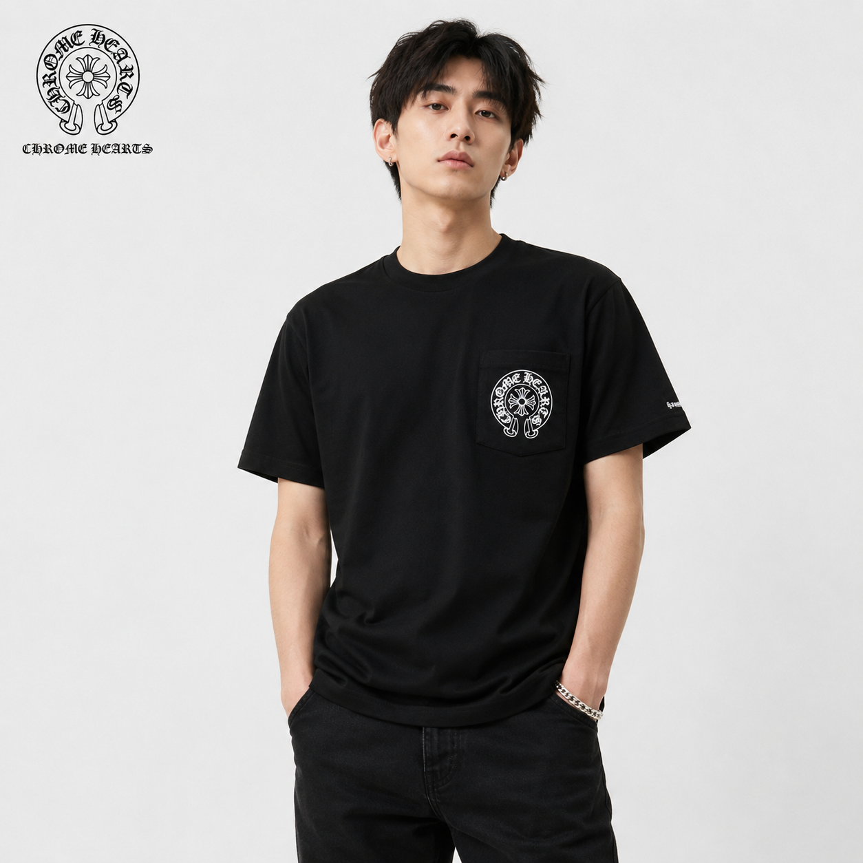 クロムハーツ Tシャツ ホースシュー ホワイト 半袖 トップス