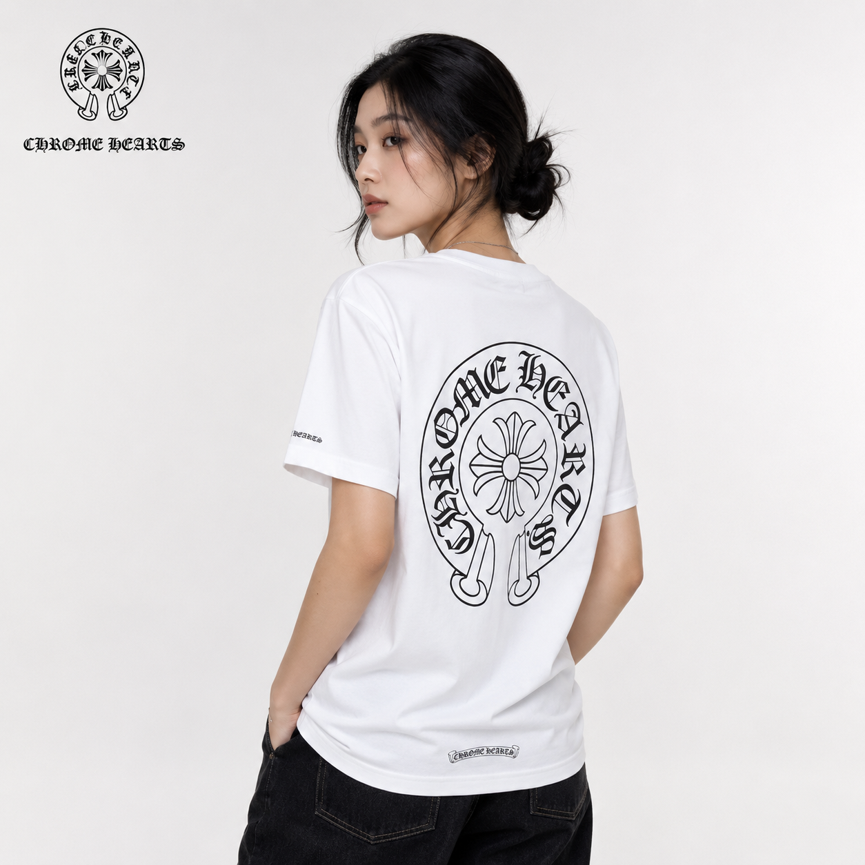 クロムハーツ Tシャツ ホースシュー ホワイト 半袖 トップス