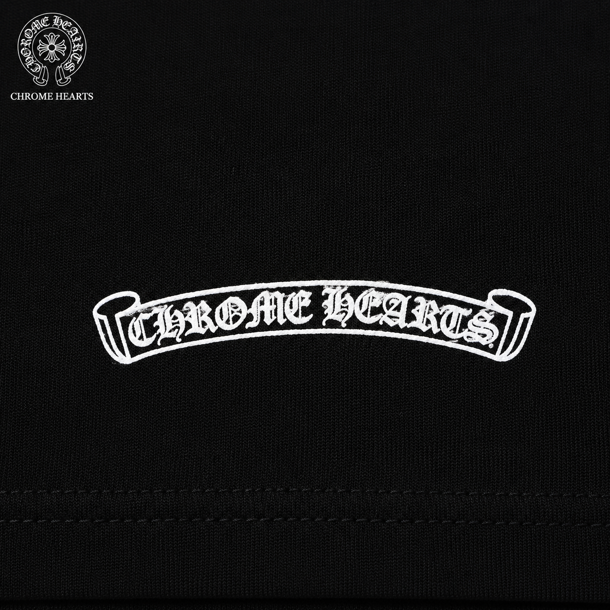 クロムハーツ Tシャツ ホースシュー サーフプリント ブラック 半袖トップス