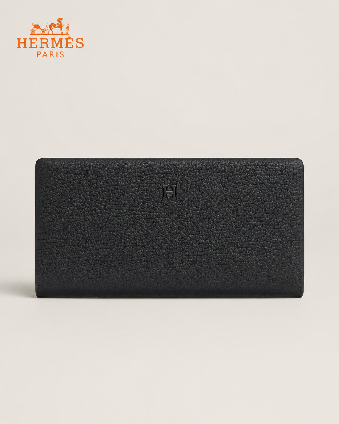 エルメス クラッチバッグ 財布 21×10cm エプソンレザー ブラック ロングウォレット