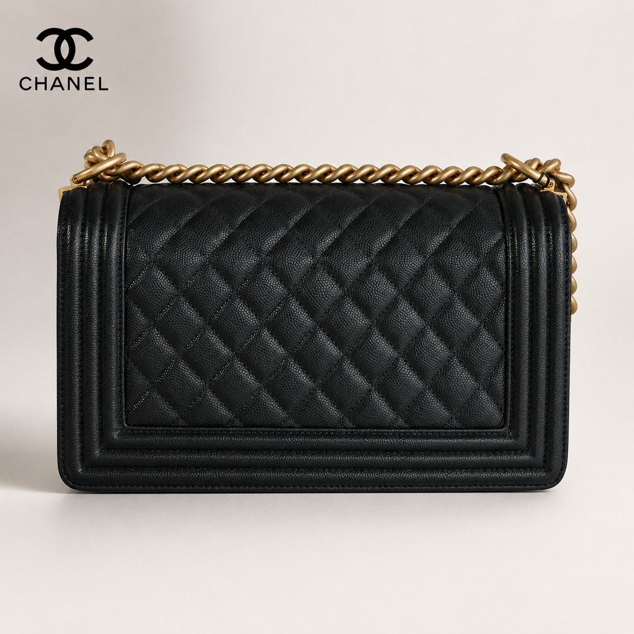 シャネル BOY CHANEL キャビアスキン ショルダーバッグ モダンマトラッセ チェーンバッグ