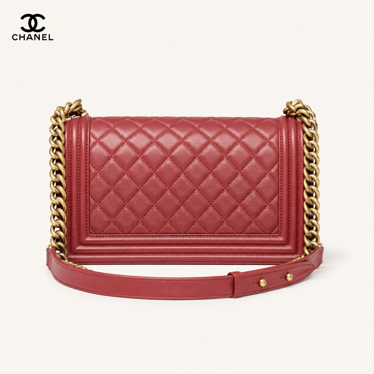シャネル BOY CHANEL 25 A67086 ボルドー ラムスキン ゴールド金具 チェーンショルダーバッグ
