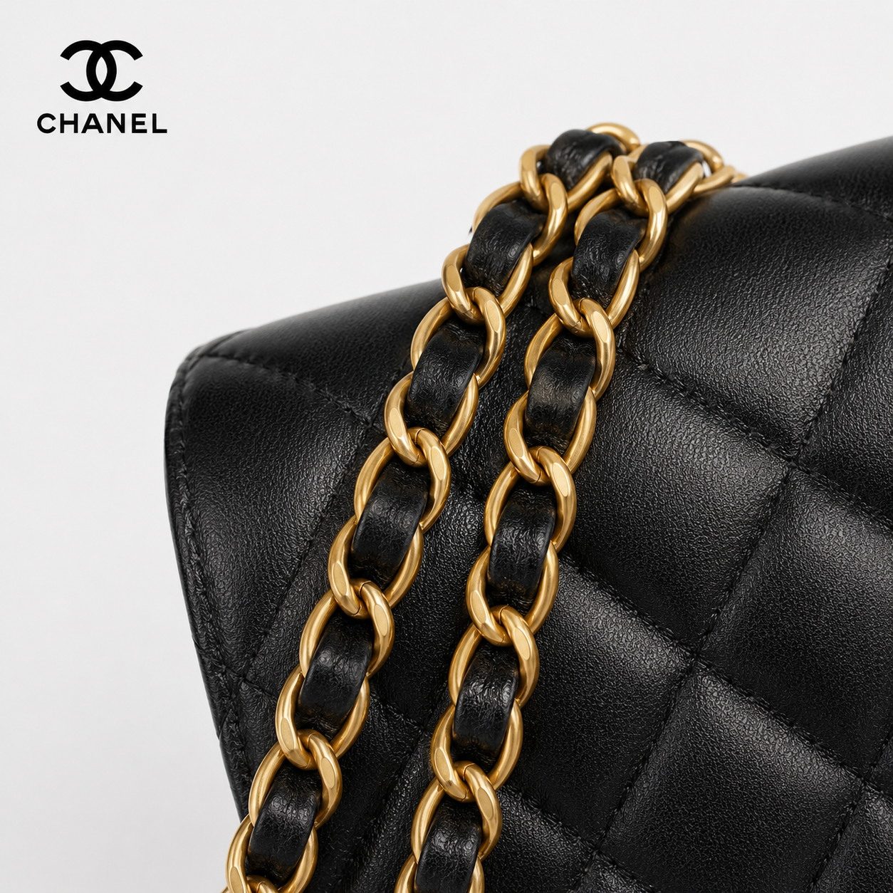 シャネル CHANEL 19 トップハンドル チェーンウォレット AP3664 ブラック ラムスキン