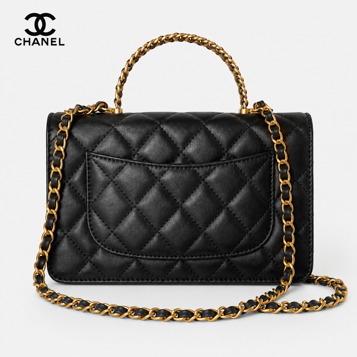 シャネル CHANEL 19 トップハンドル チェーンウォレット AP3664 ブラック ラムスキン