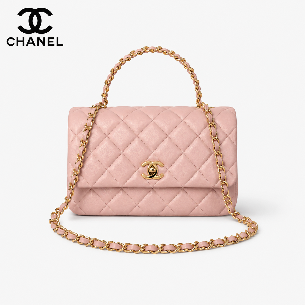 シャネル CHANEL 19 トップハンドル チェーンウォレット AP3664 ブラック ラムスキン