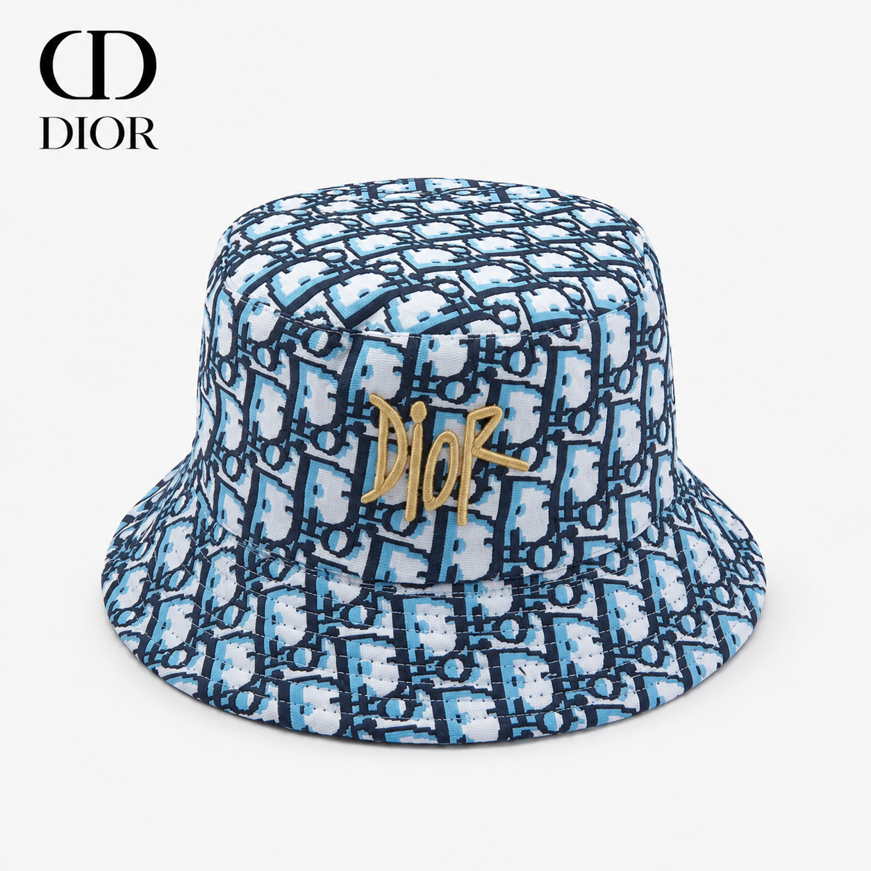 ディオール DIOR AND SHAWN バケットハット 033C906A4949 コットン ロゴ刺繍