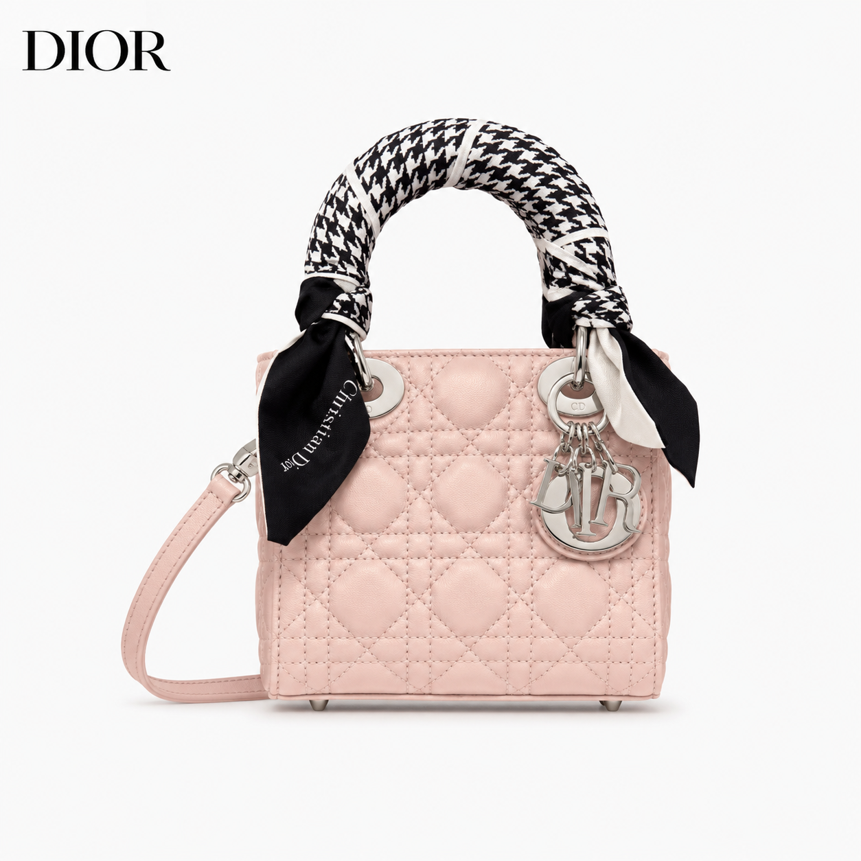 ディオール Lady Dior マイクロバッグ S0856ONGE_M413 パウダーピンク ラムスキン