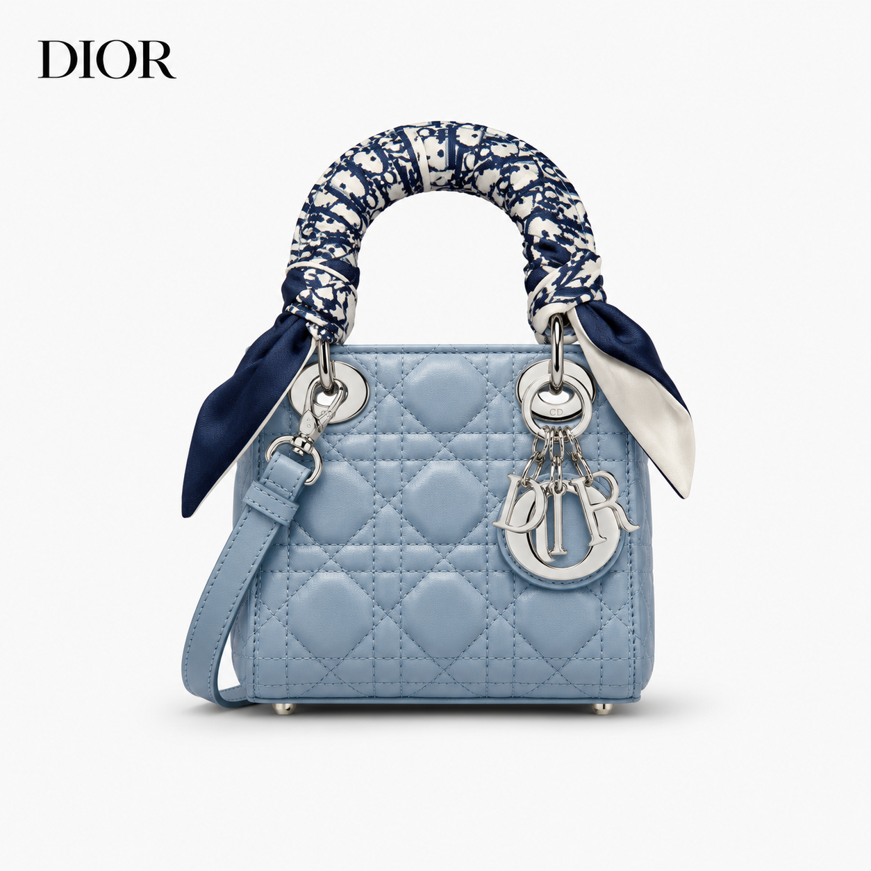 ディオール Lady Dior マイクロバッグ S0856ONGE_M413 パウダーピンク ラムスキン