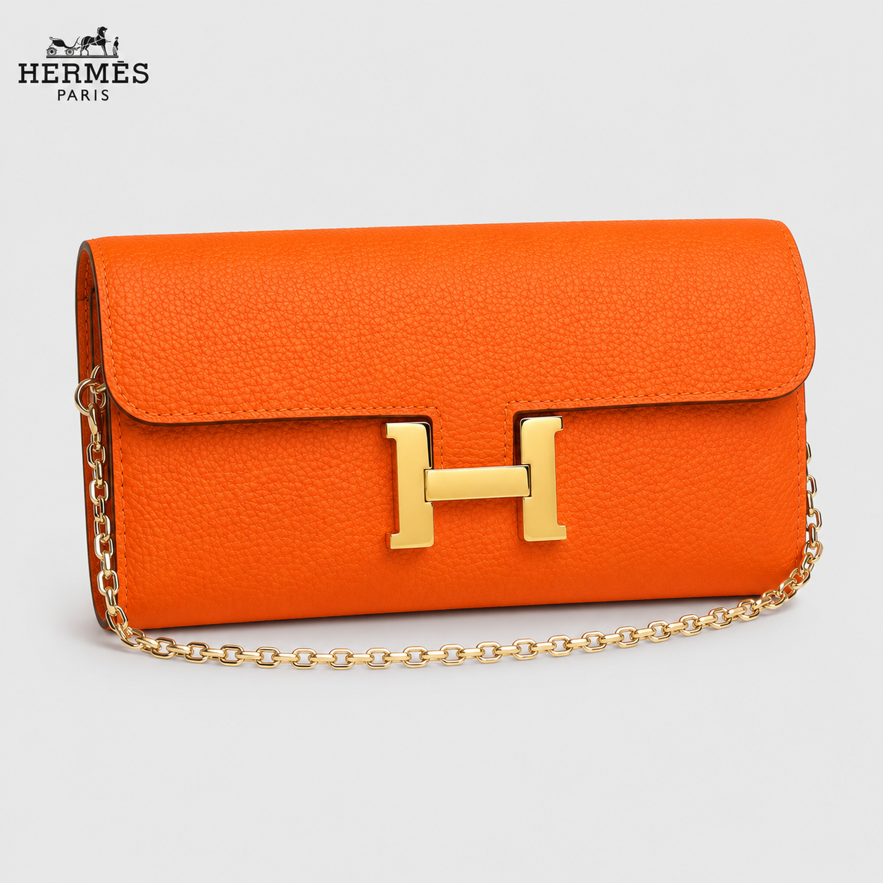 Hermès エルメス 9852 レザー クラッチウォレット 22×11cm 未使用 イタリア製 高級 本革 小物 財布