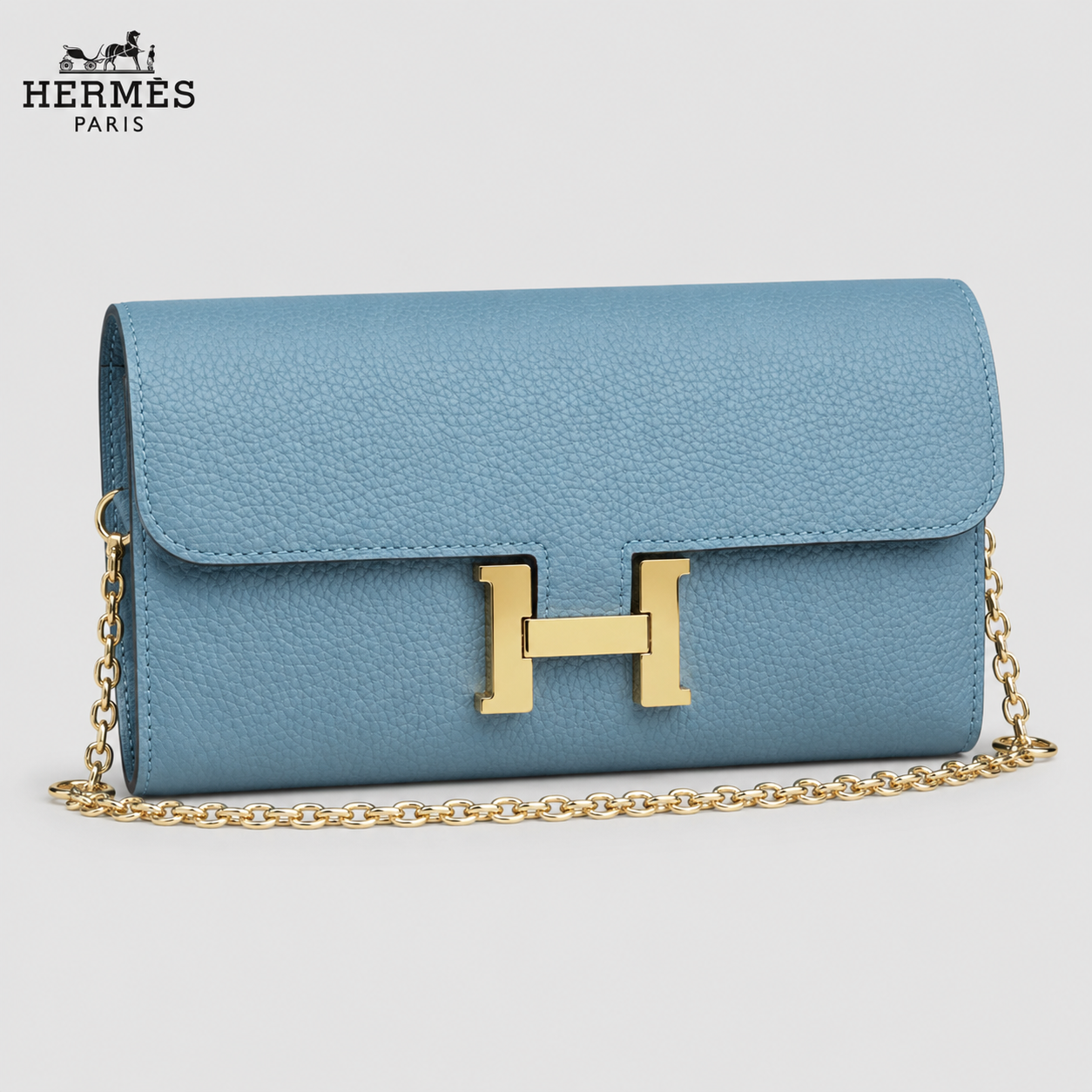 Hermès エルメス 9852 レザー クラッチウォレット 22×11cm 未使用 イタリア製 高級 本革 小物 財布