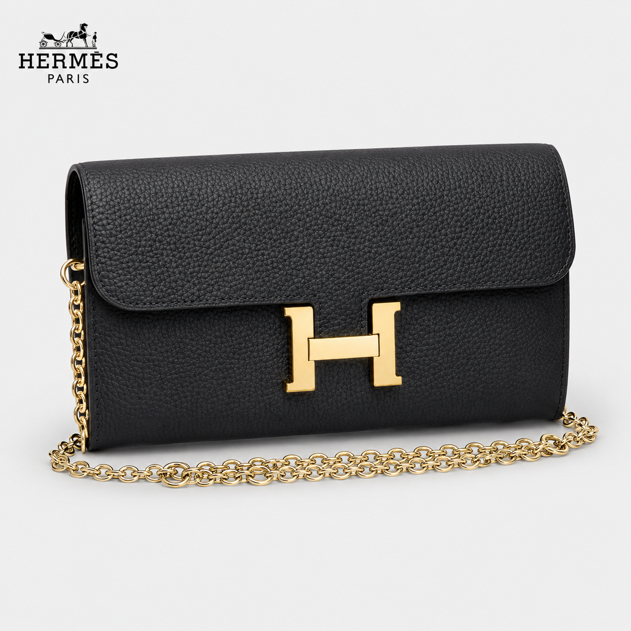 Hermès エルメス 9852 レザー クラッチウォレット 22×11cm 未使用 イタリア製 高級 本革 小物 財布
