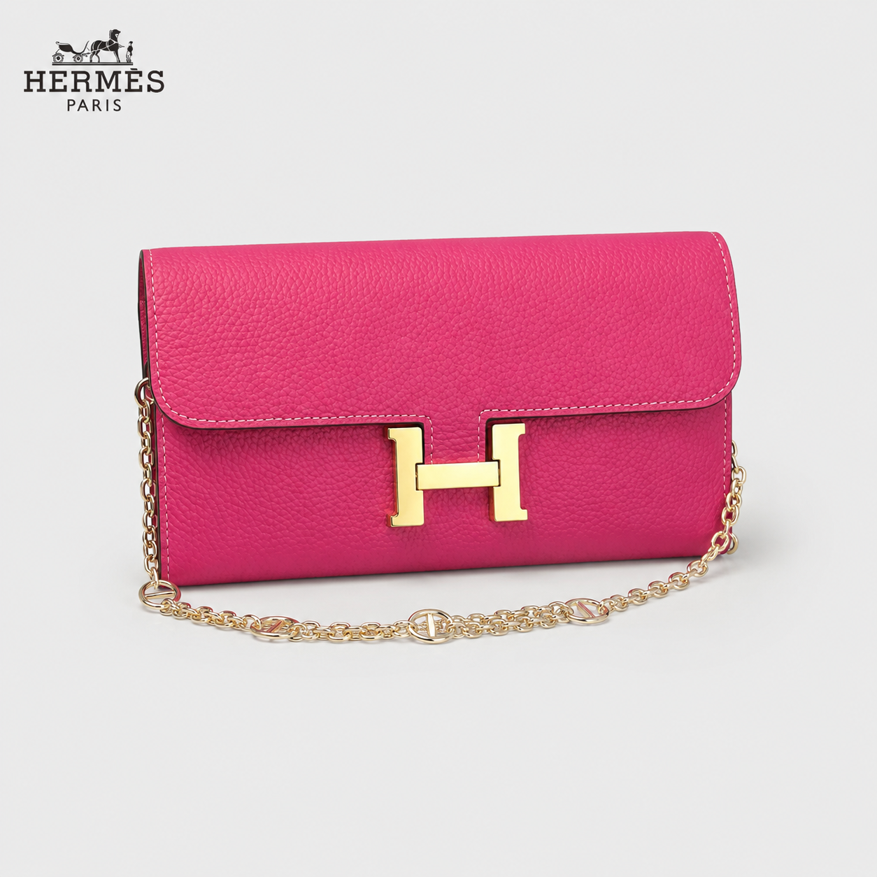 Hermès エルメス 9852 レザー クラッチウォレット 22×11cm 未使用 イタリア製 高級 本革 小物 財布