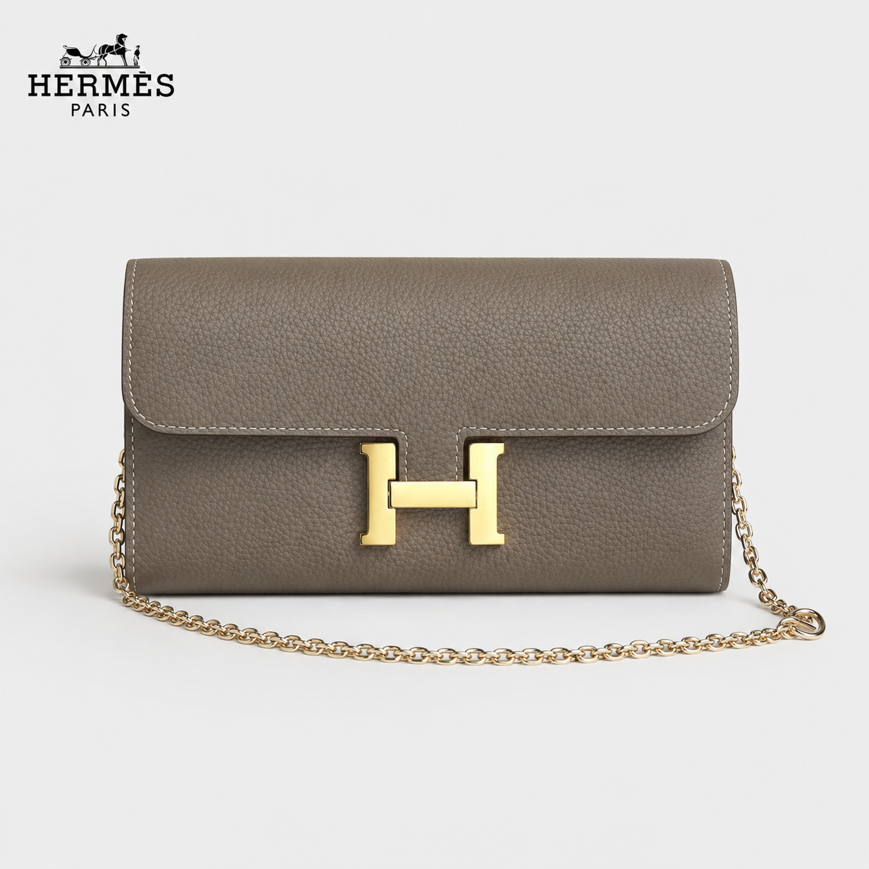 Hermès エルメス 9852 レザー クラッチウォレット 22×11cm 未使用 イタリア製 高級 本革 小物 財布