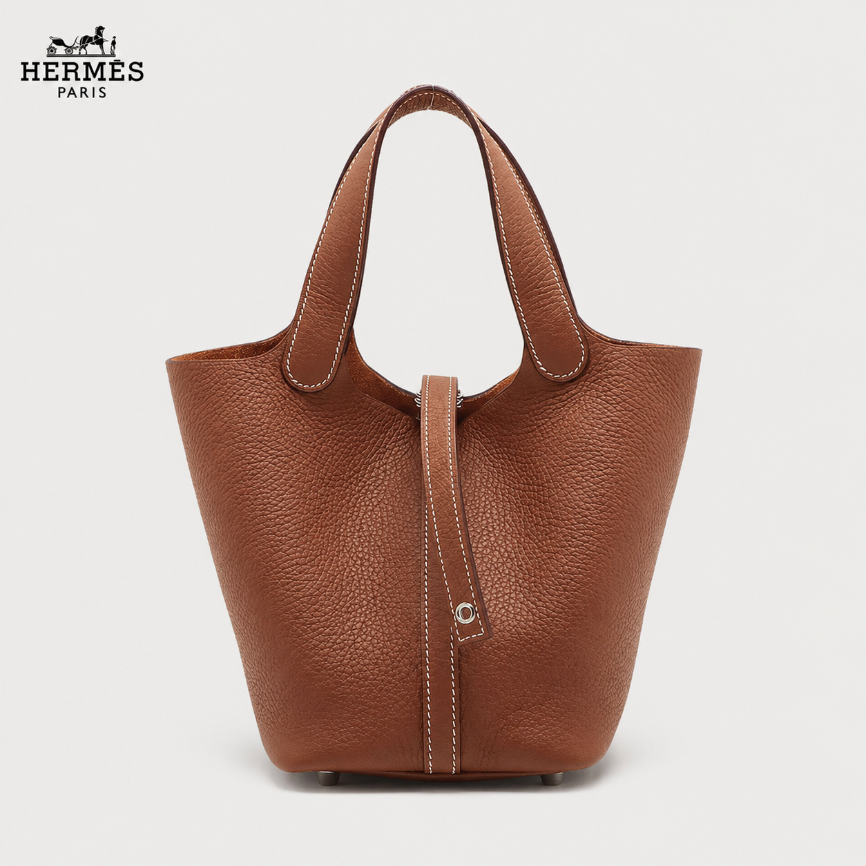 Hermès エルメス ピコタンロック18 PM レザーハンドバッグ ブラウン 18cm