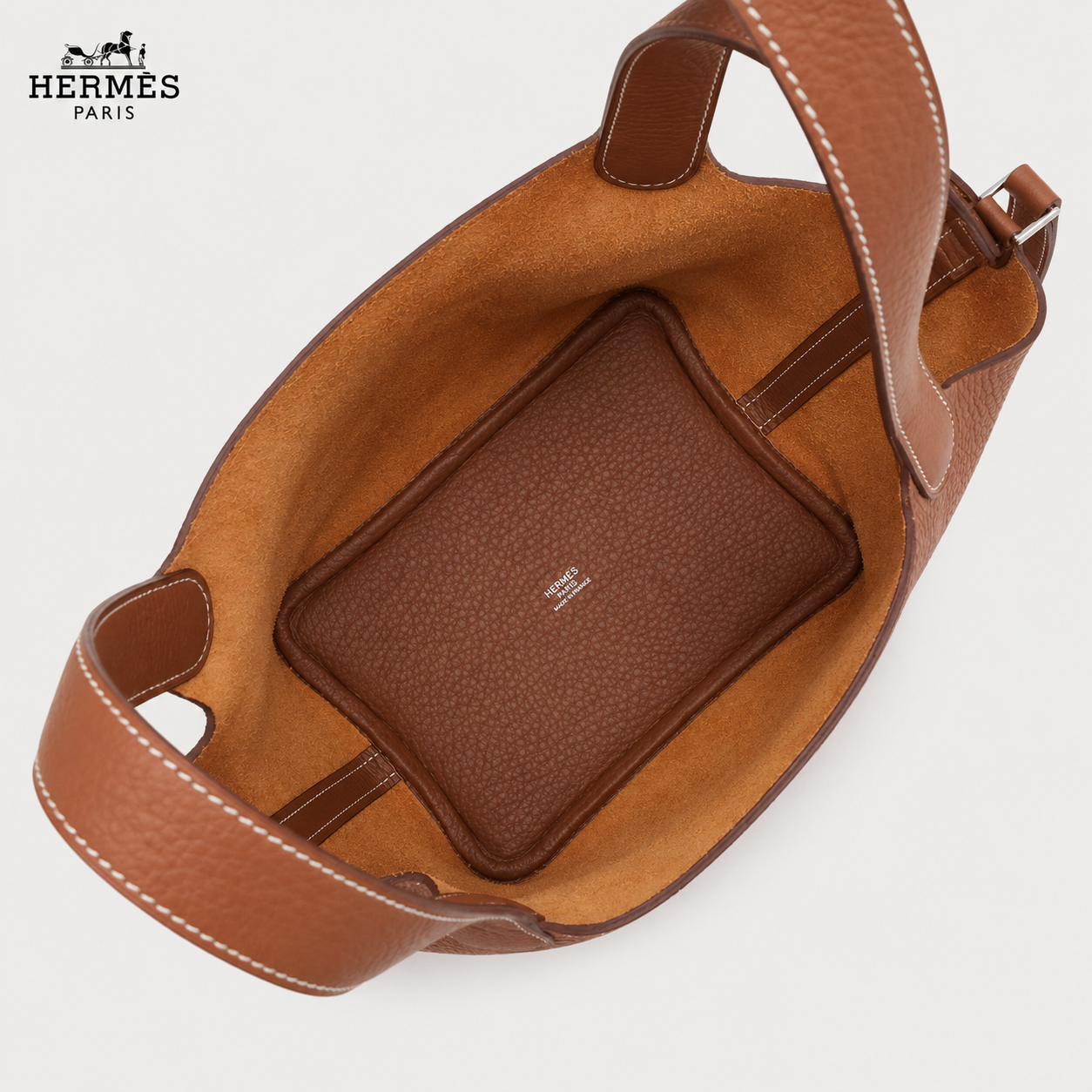 Hermès エルメス ピコタンロック18 PM レザーハンドバッグ ブラウン 18cm