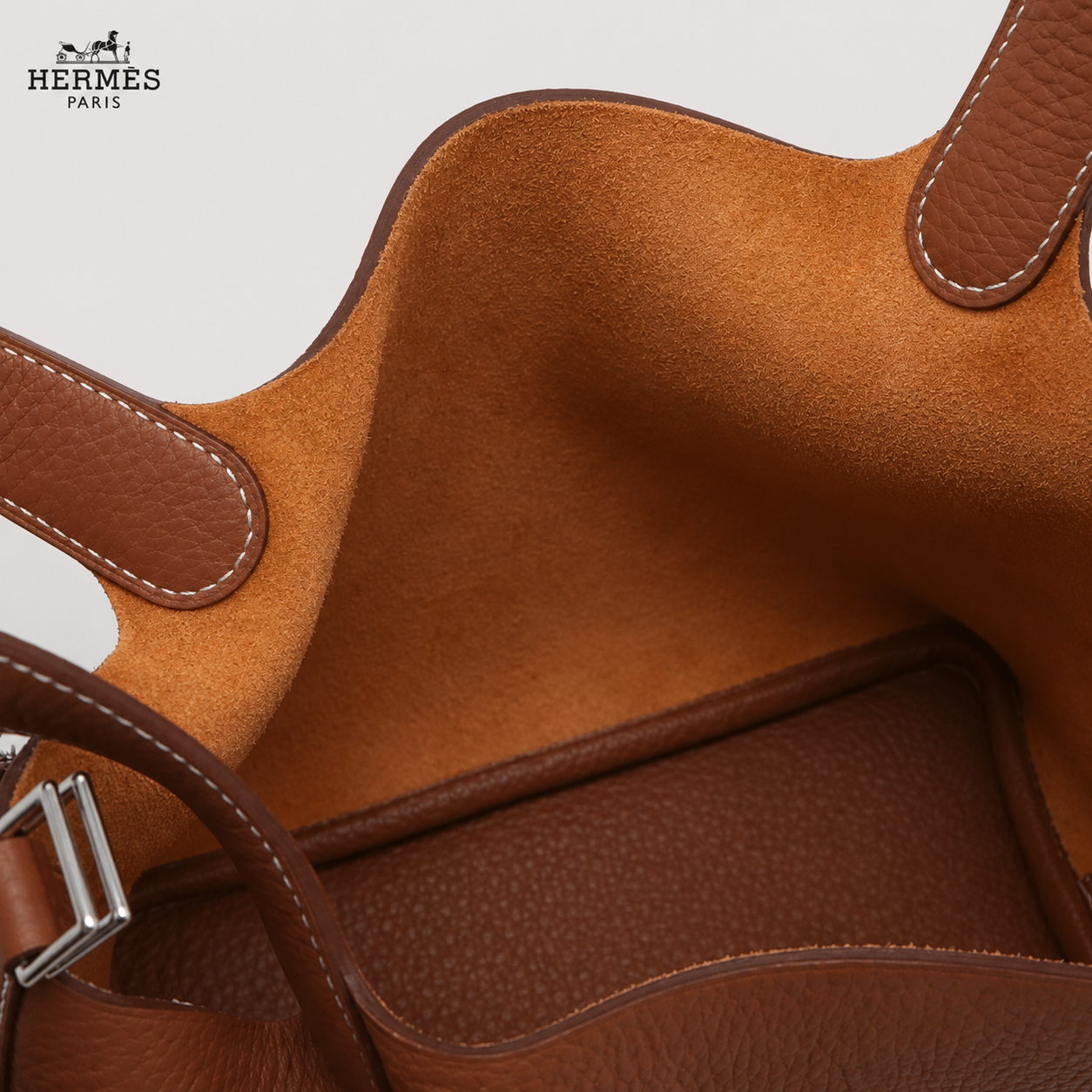 Hermès エルメス ピコタンロック18 PM レザーハンドバッグ ブラウン 18cm