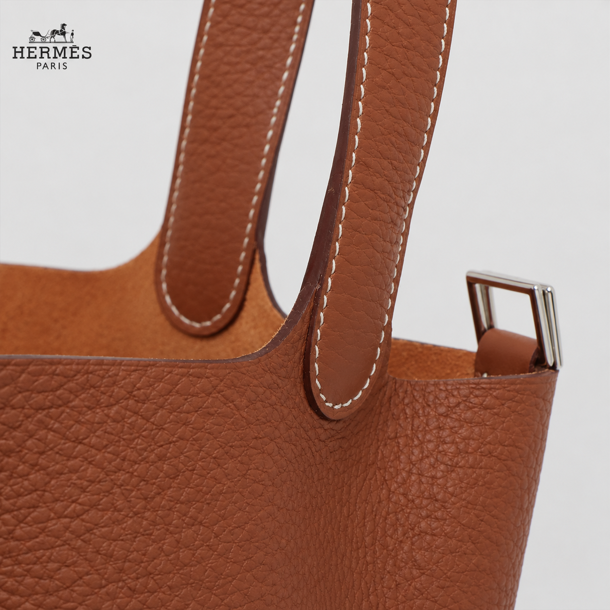 Hermès エルメス ピコタンロック18 PM レザーハンドバッグ ブラウン 18cm