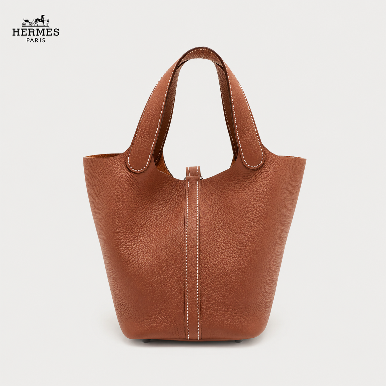 Hermès エルメス ピコタンロック18 PM レザーハンドバッグ ブラウン 18cm