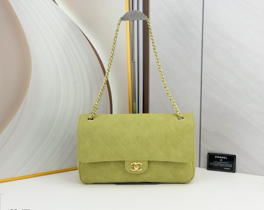 CHANEL 26A スエード フラップバッグ 谷愛凌着用モデル ライトグリーン