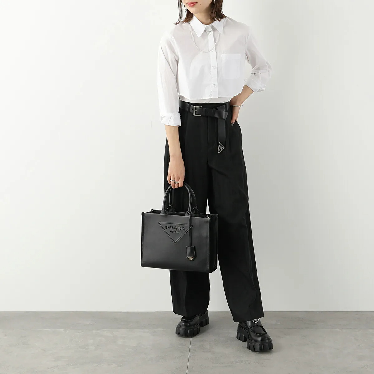 PRADA トートバッグ 1BA376 ASK エンボスロゴ SOFT CALF-高島屋オンラインストア - 公式