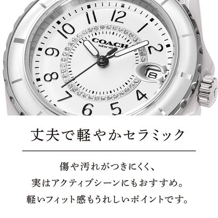 COACH コーチ 腕時計 レディース おしゃれ プレストン ホワイト
