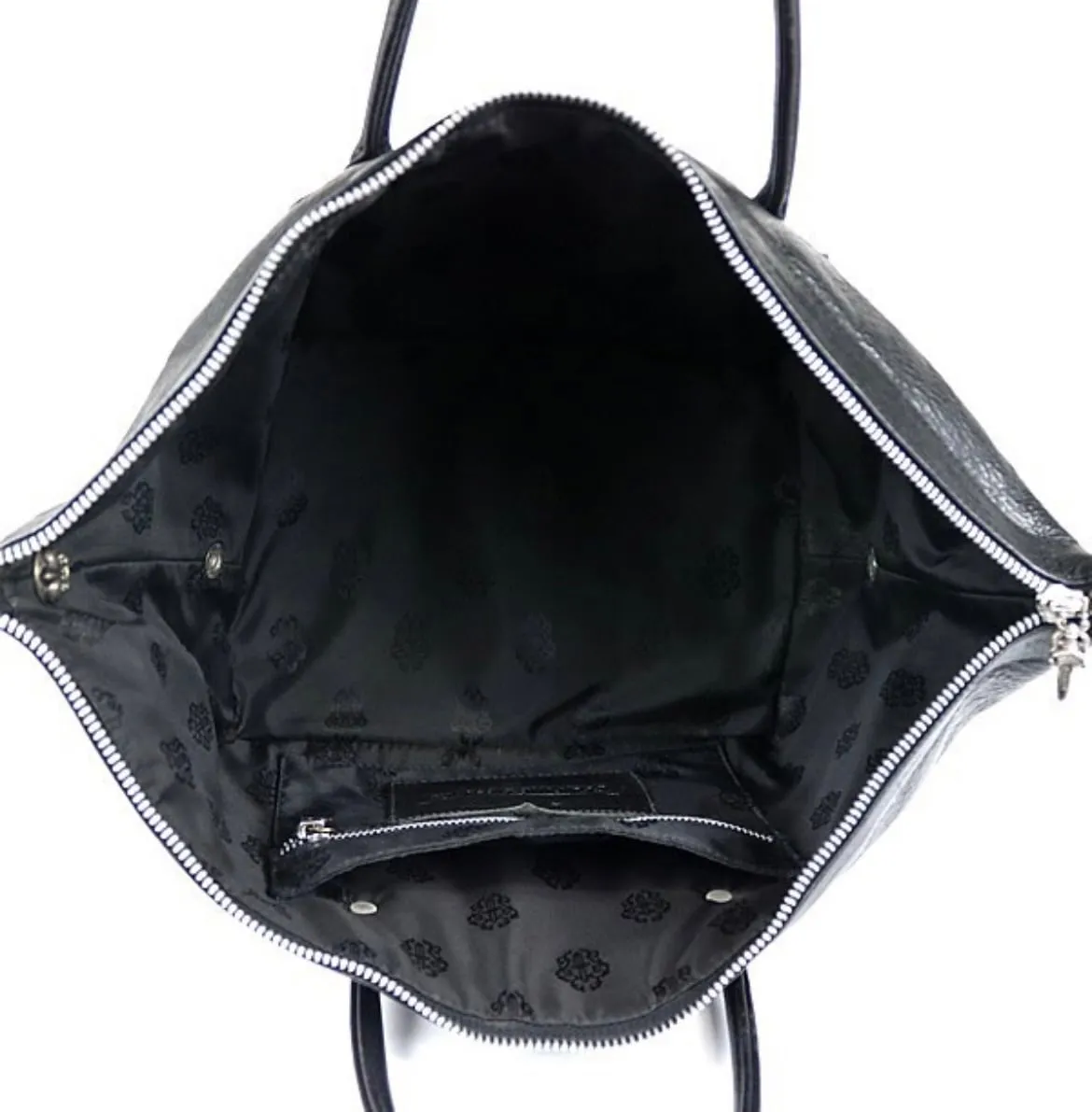 CHROME HEARTS クロムハーツ モニカ ハンドバッグ BSフレア レザー メンズ シルバー