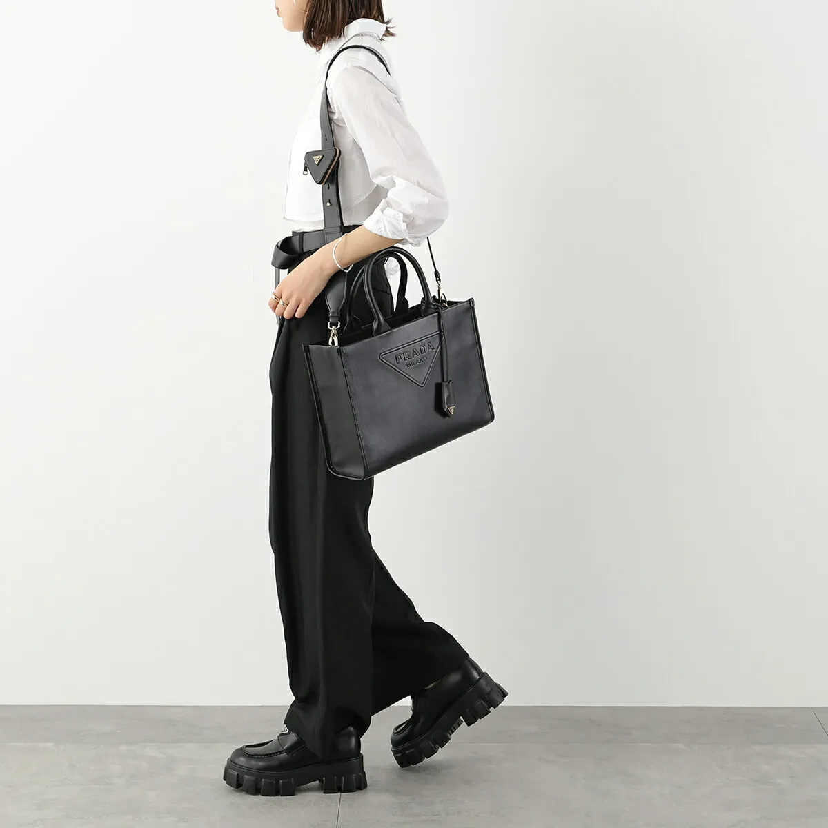 PRADA トートバッグ 1BA376 ASK エンボスロゴ SOFT CALF-高島屋オンラインストア - 公式