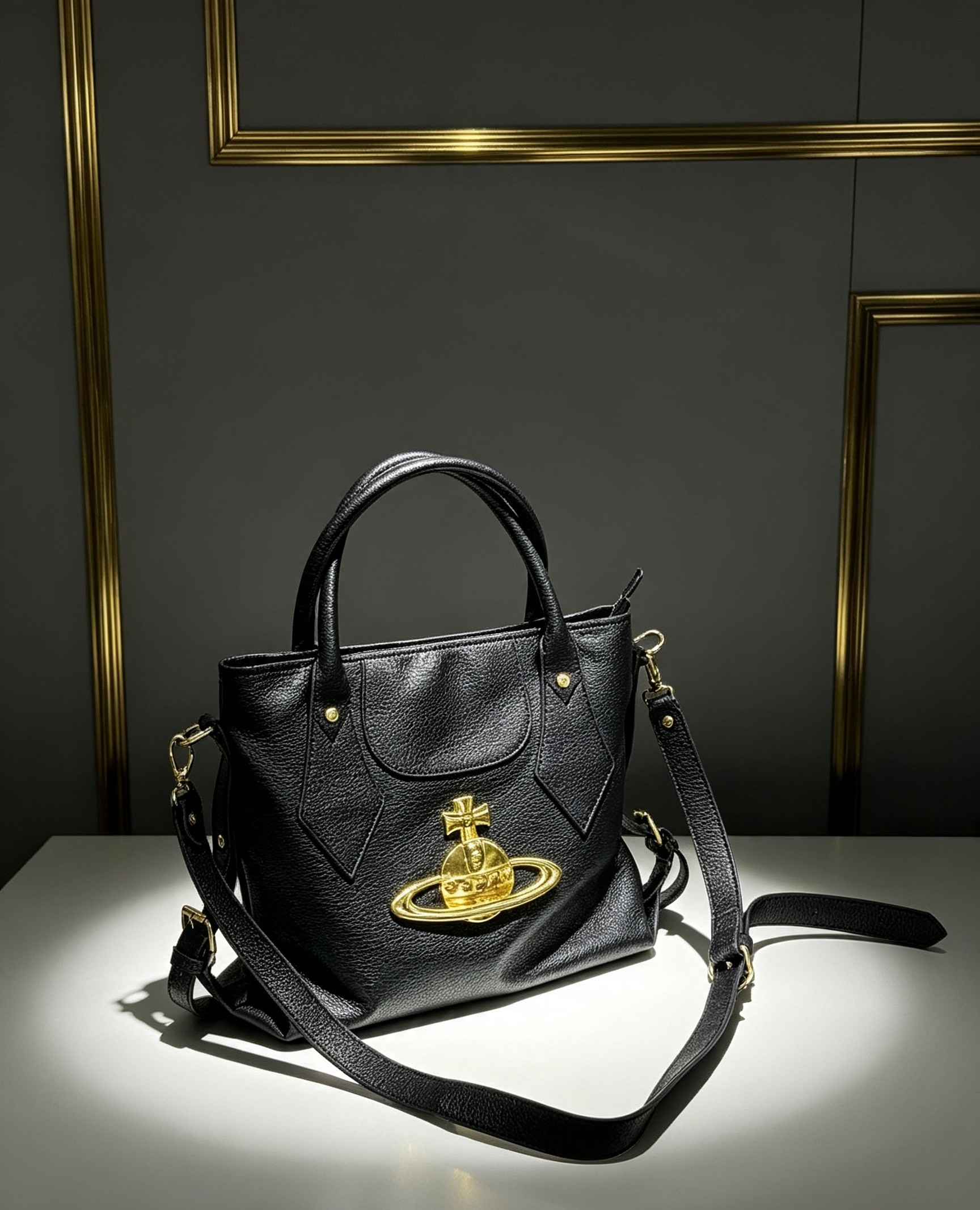 Vivienne Westwood オーブ メタル トートバッグ ブラック