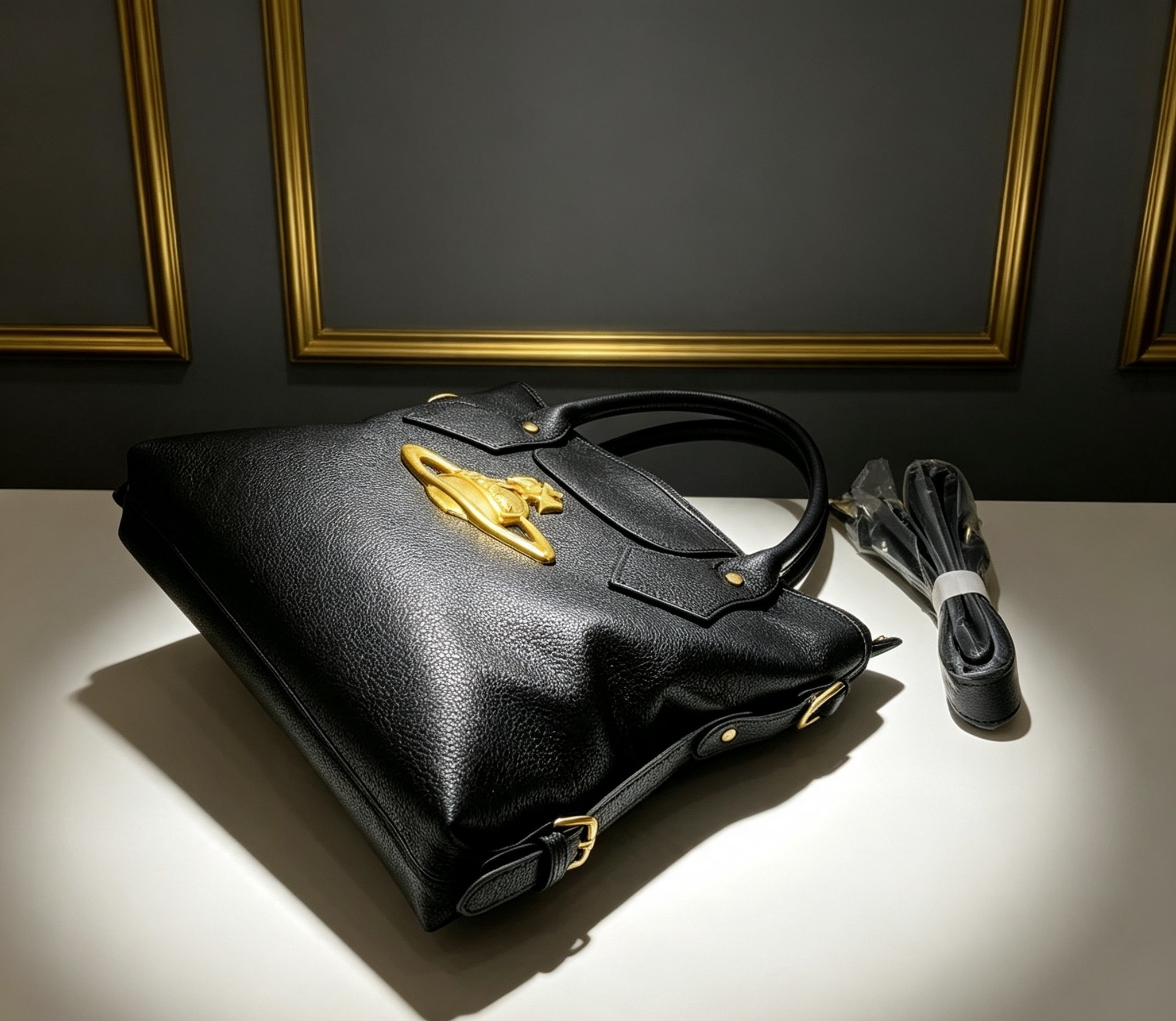 Vivienne Westwood オーブ メタル トートバッグ ブラック
