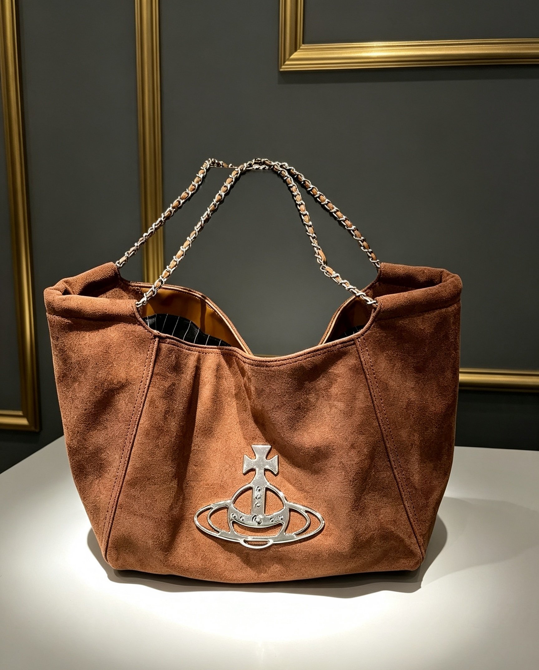 Vivienne Westwood オーブ スエード チェーントートバッグ
