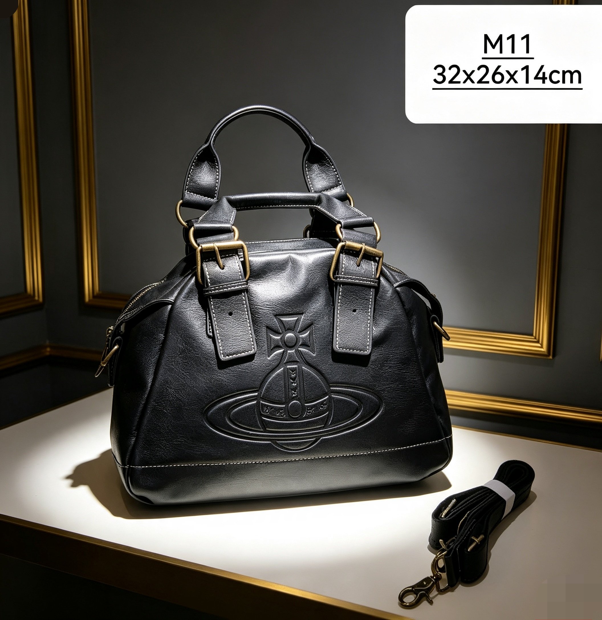 Vivienne Westwood オーブ エンボス 2WAY ハンドバッグ ブラック