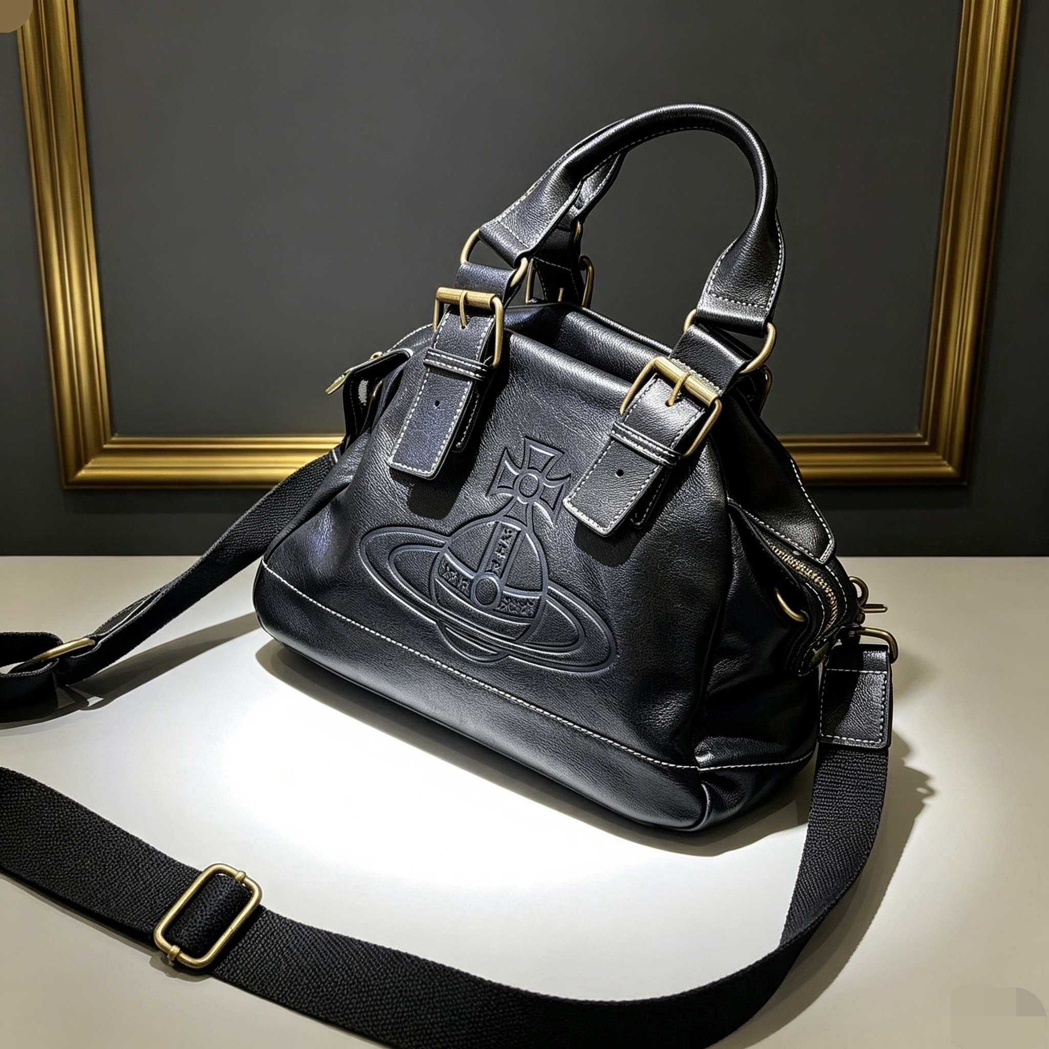 Vivienne Westwood オーブ エンボス 2WAY ハンドバッグ ブラック